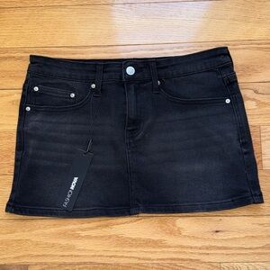 Fashion Nova The OG Denim Micro Mini Skirt SMALL Blackwash NWT